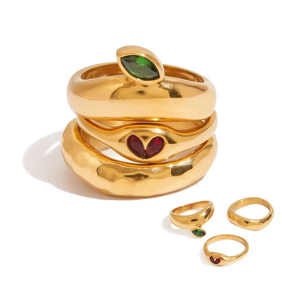 Zircon Dome Ring Set